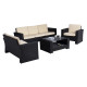 Ensemble sofa 6 places Noir et Ecru