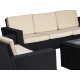 Ensemble sofa 6 places Noir et Ecru