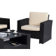 Ensemble sofa 6 places Noir et Ecru